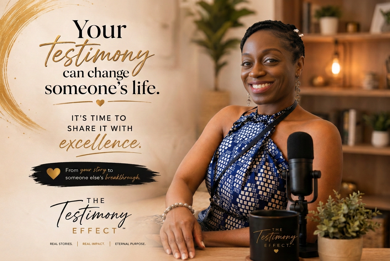DeLora Lambert, filmmaker and story coach, seated confidently in a cinematic studio for The Testimony Effect.